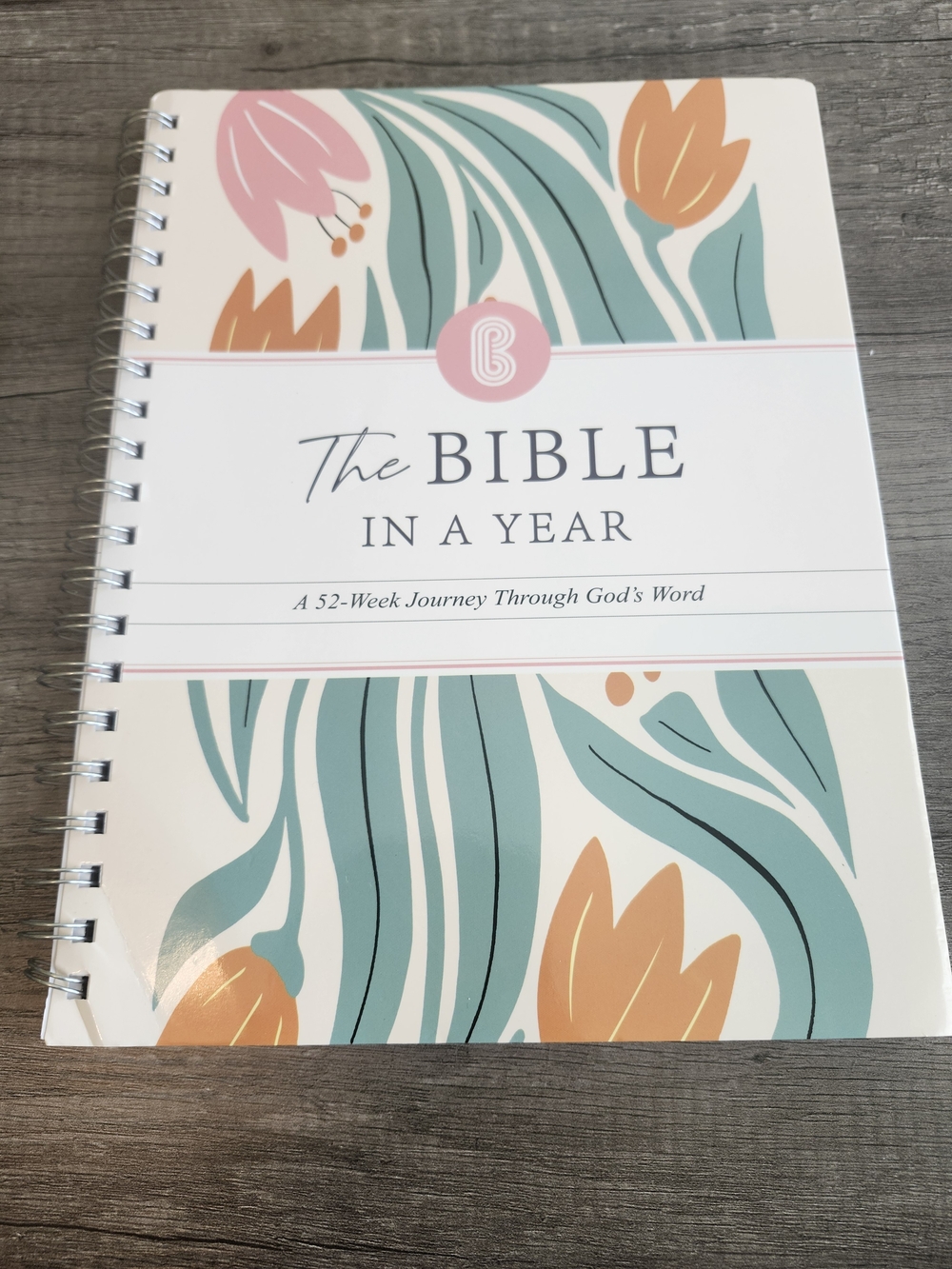 Floral Spiral BIBLE STUDY- Teal, Peach & Pink